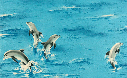 Моющиеся обои дельфины